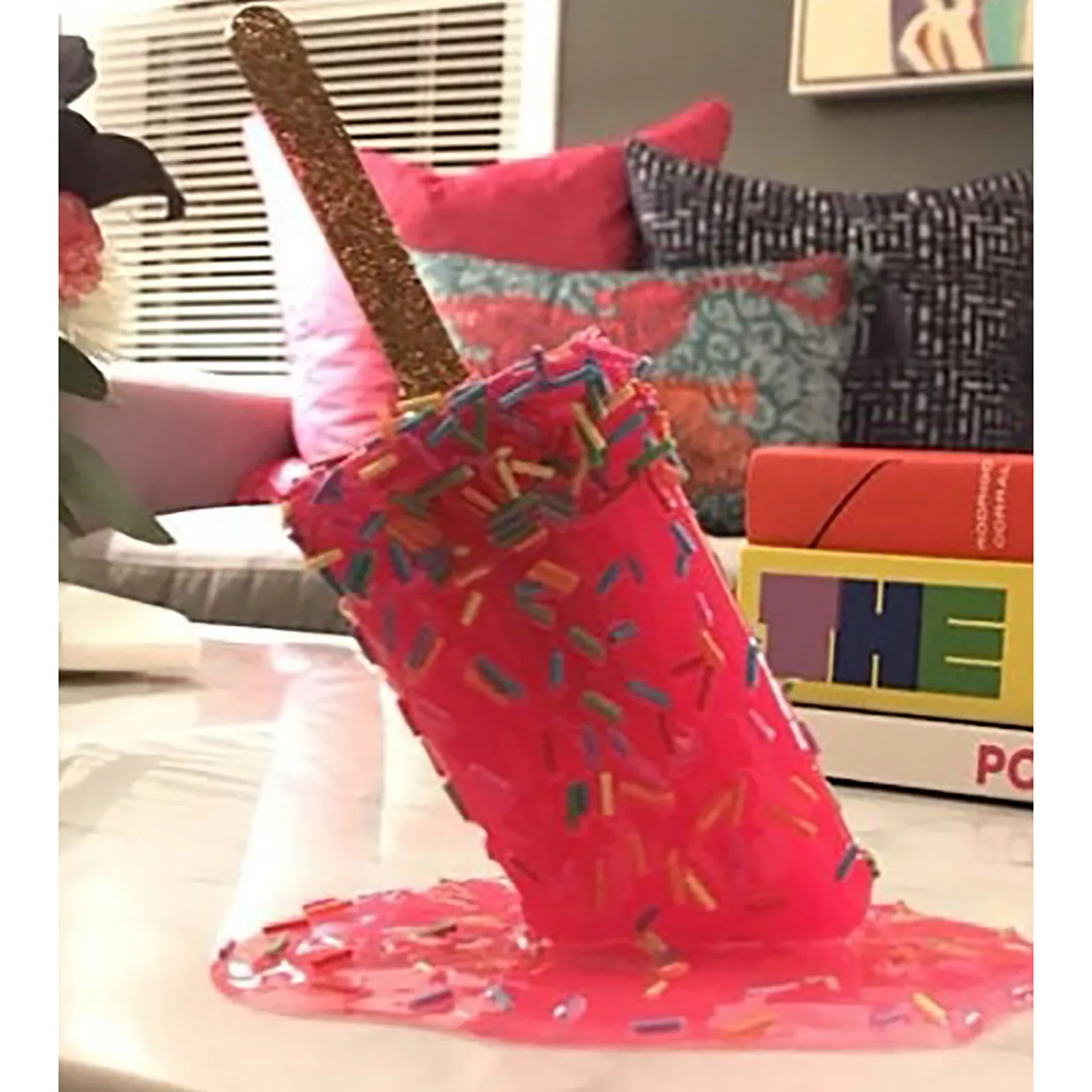 Colorful Melting Ice Cream Model Ornament Realistic Artificial Lollipop Resin Decoration Crafts For Home Decoration view 3