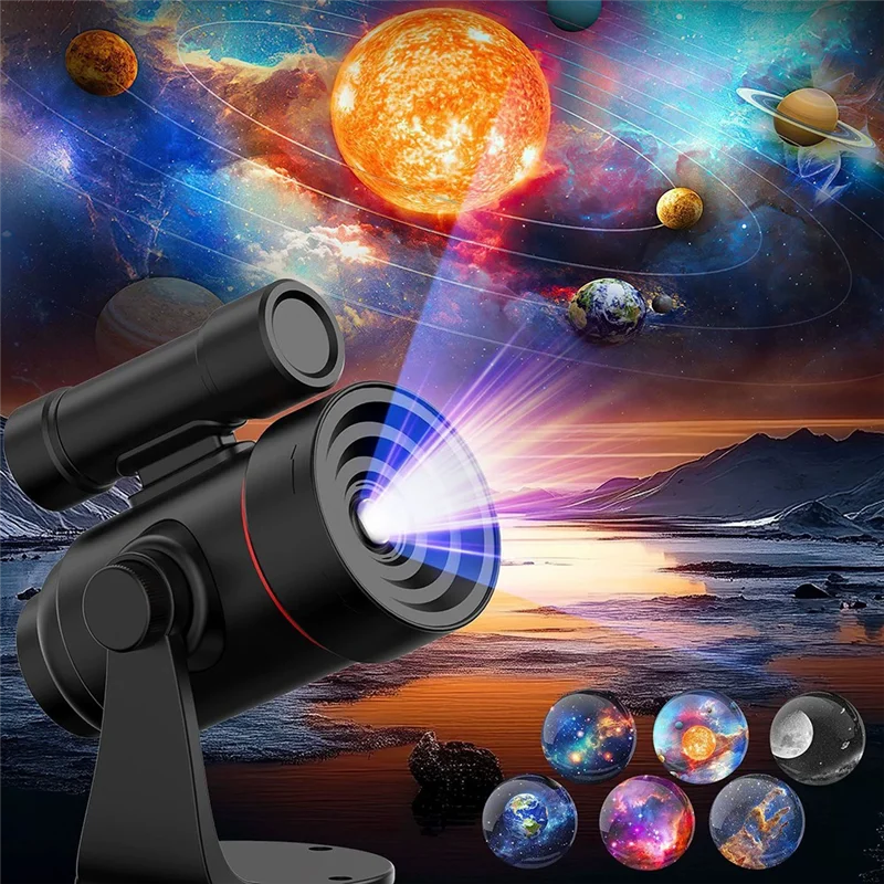 VELIF-Galaxy Star 360 °   Lampu Proyektor Planetarium Berputar Baterai 2000Mah- Untuk Kamar Anak & Dekorasi Natal