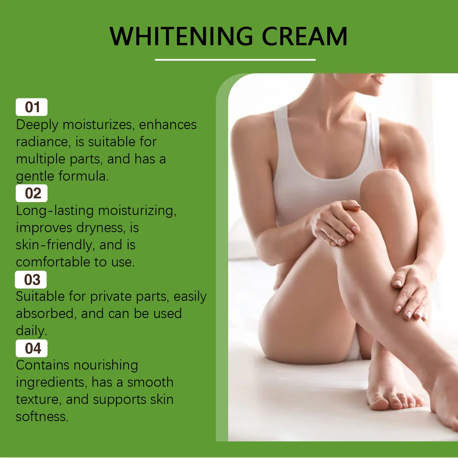 كريم تبييض الجسم تفتيح البشرة تحسين بلادة تقليل جفاف طويلة الأمد ترطيب تدليك سلس العناية بالبشرة الجمال #5