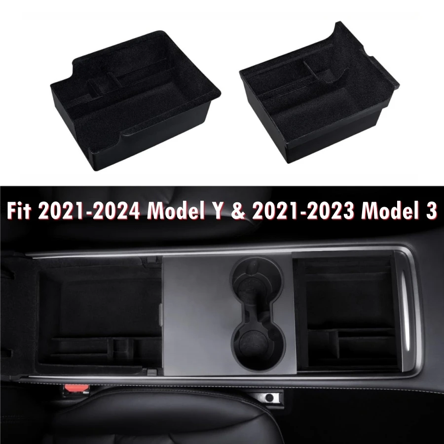 For Tesla Model Y/3 Center Console Organizer Tray Armrest Storage Box Hidden Cubby Drawer Fit 2021-2024 Model Y 2021-2023 Model3