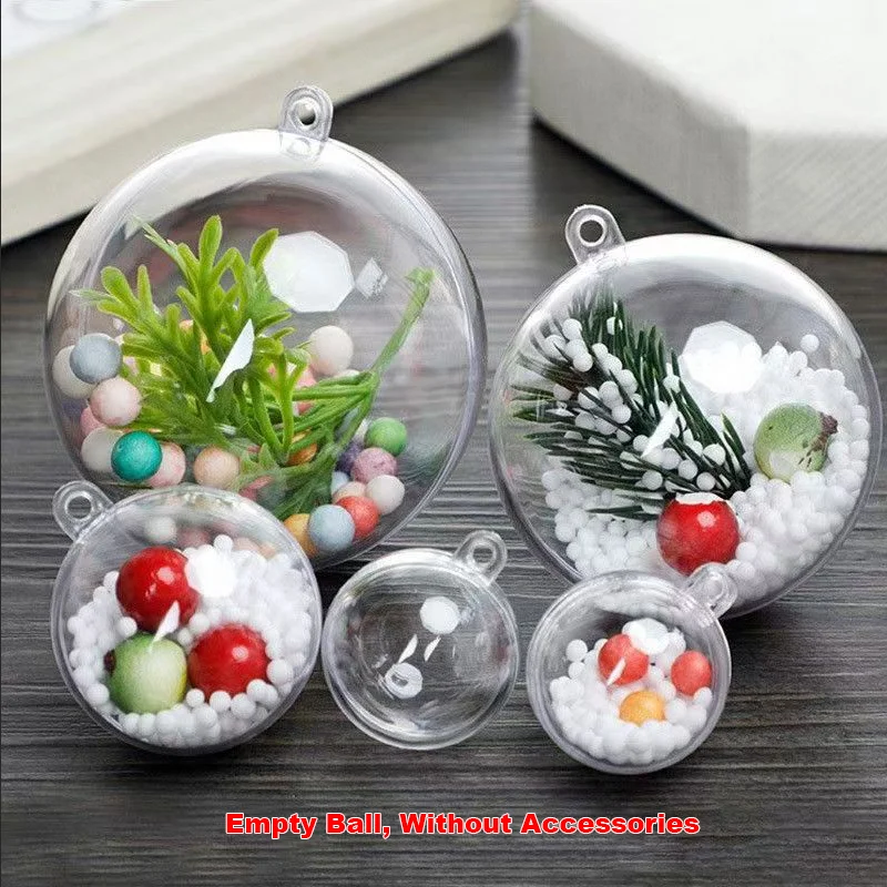 Dia 2~20cm Transparent Hollow Plastic Ball DIY Hanging Gift Box for Christmas Ornament/wedding Party Decoration Open-Close Ball