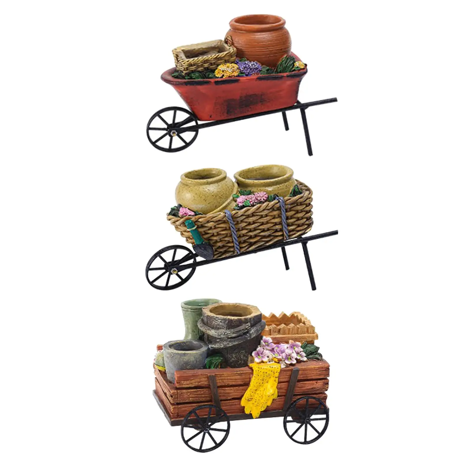Cart Flower Pot Do Old Flower Stand for Courtyard Office Yard Outdoor Decorative