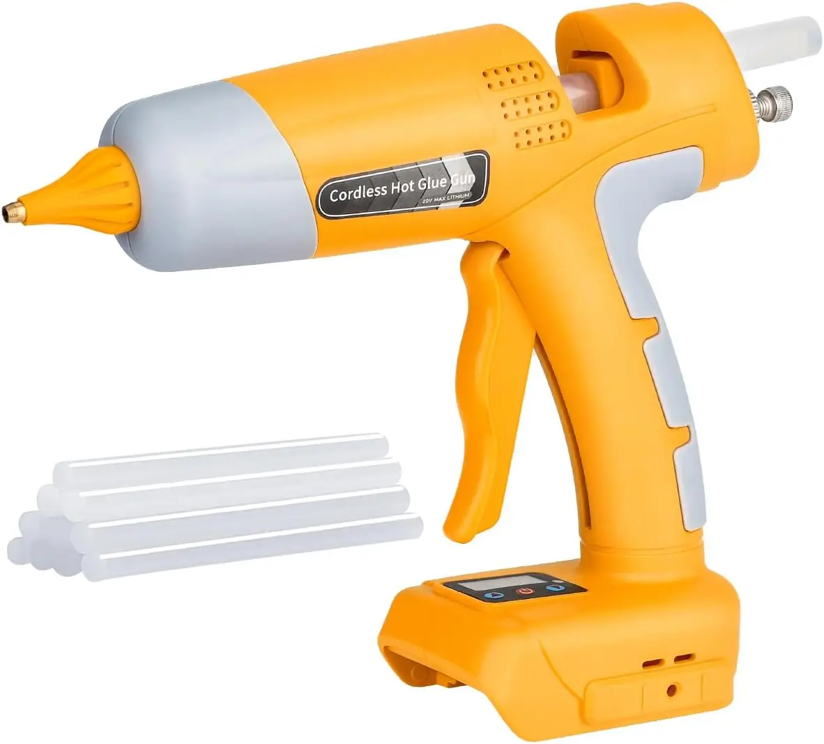 

Cordless Hot Glue Gun Kit for Dewalt 18V 20V Battery 100W LED Digital with 10pcs 0.43'' Hot Glue Sticks for Home Repair