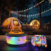 Camping String Lights, 3 in 1 Upgraded Retractable RGB Outdoor String Lights with 19 Lighting Modes,Quick 30s Recovery