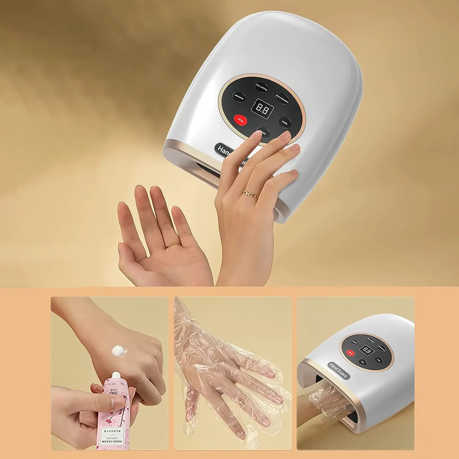 European and American best-selling wireless hand massager with heat massager finger palm massager to relieve fatigue