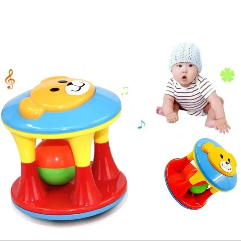Juguetes de bebé para niños, Bola de Animal, campanas de oso de doble cabeza, sonajero móvil, desarrollo infantil, inteligencia