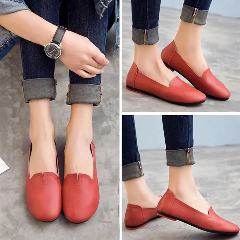 AIYUQI Women shoes spring 2024 new large size women shoes genuine leather casual sweet women flat shoes