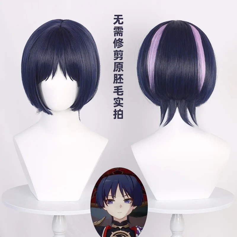 

Synthetic Cosplay Wig Grey Blue Layered Hair with Realistic Scalp Heat Resistant Fiber for Women Party Anime