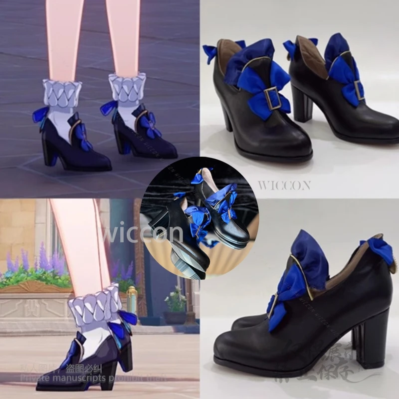 

Furina Roleplay Cosplay Costume Shoes High Heels Shoes Boots 7CM/5CM Handmade Furina Halloween Party Anime Game Genshin Impact