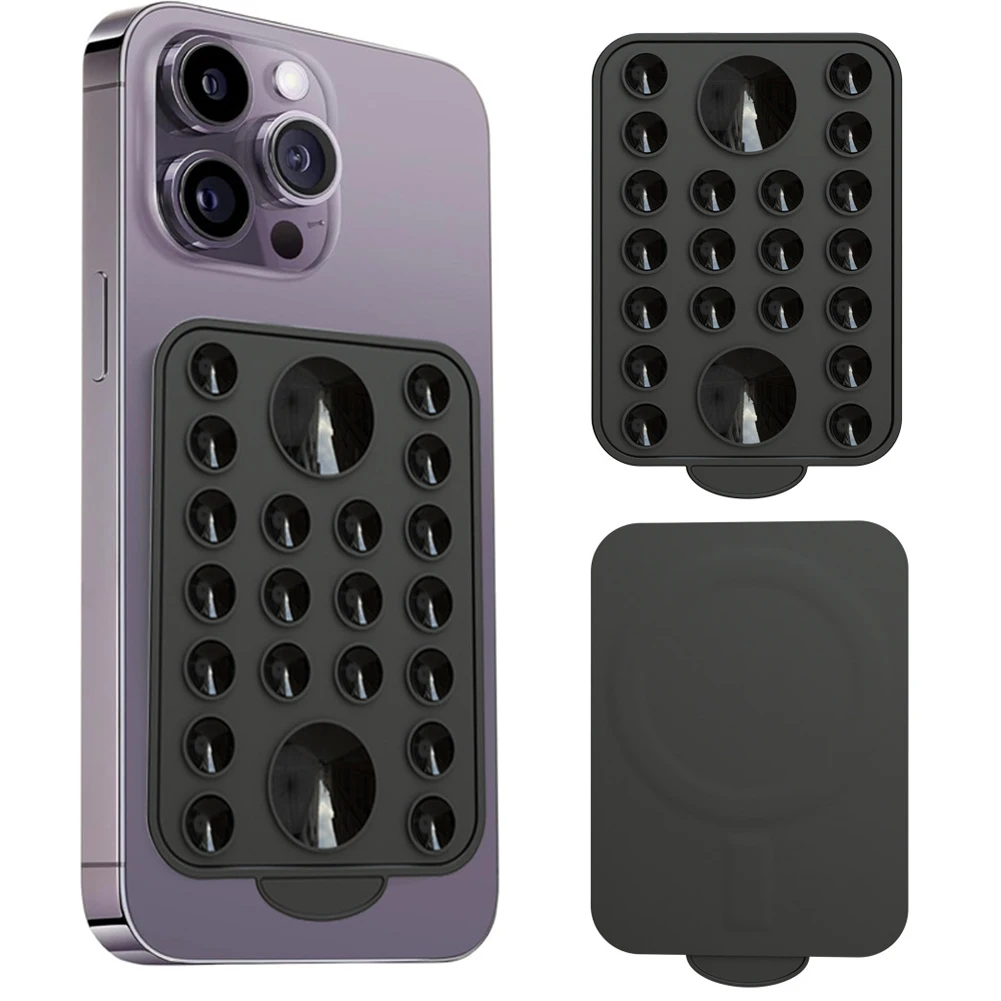 

Magnetic Phone Mount Silicone Suction Cup Phone Case Stand Holder Magnet Phone Stand for Videos and Selfies for iPhone 15
