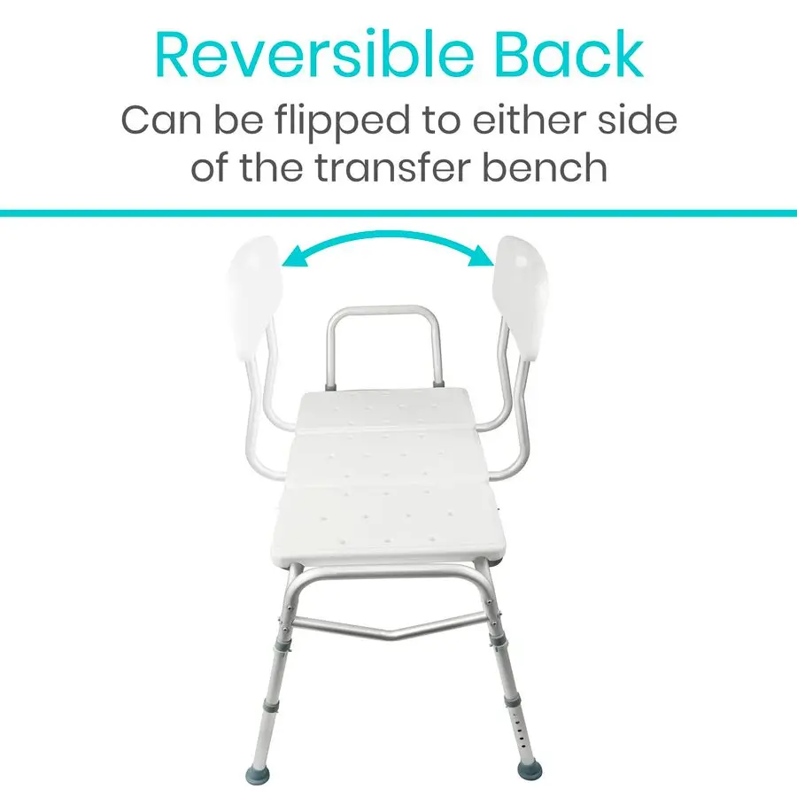 Bariatric Shower Chair Tub Transfer Bench with Height Adjustable Legs 400 Pound Capacity Reversible amp Sliding Bath Seat with