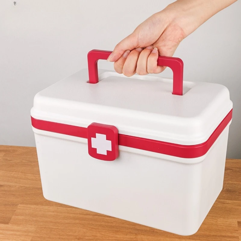 

Многофункциональная бытовая медицинская коробка, ящик для хранения лекарств большой емкости, многослойная аптечка