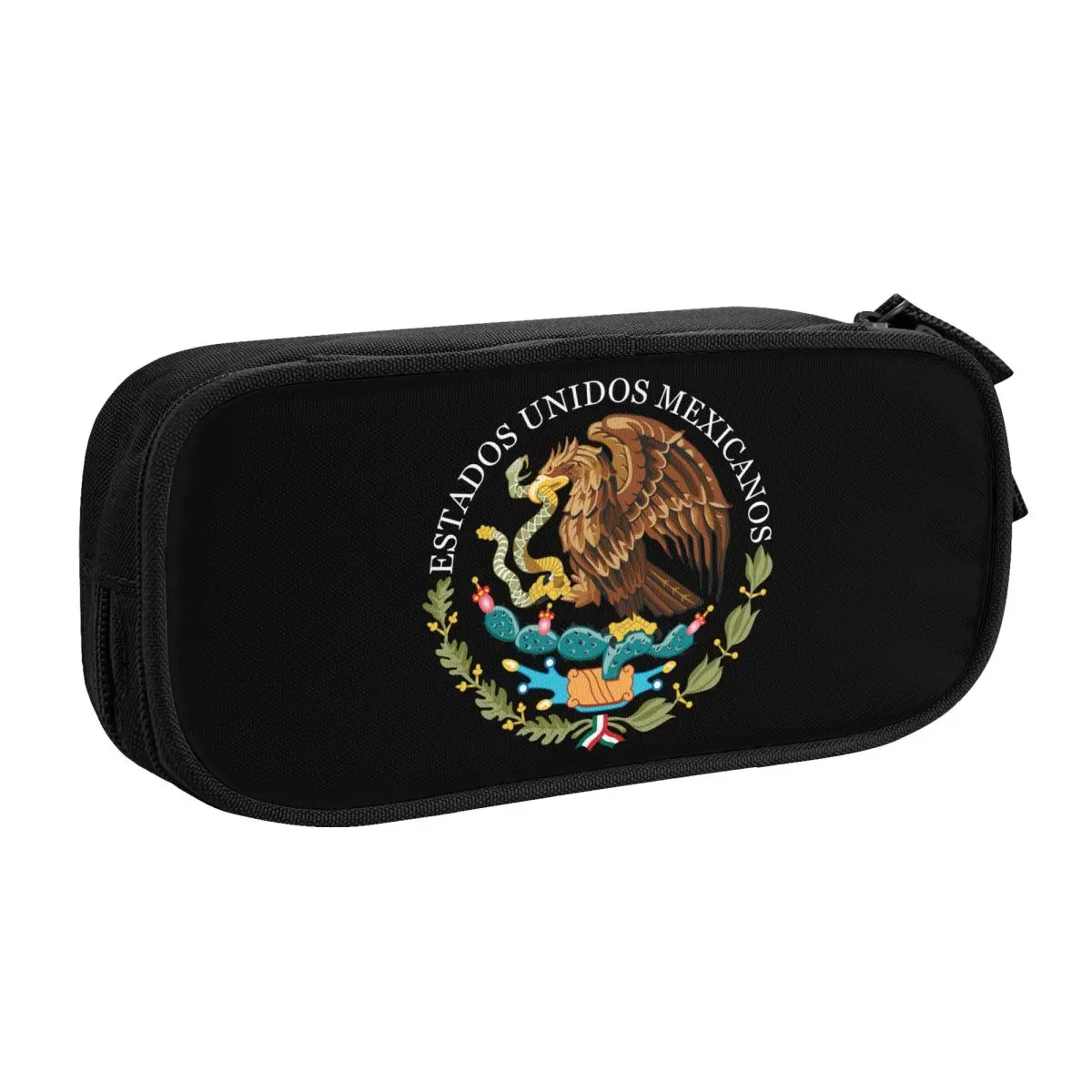 Korean Custom Coat Of Arms Of Mexico Pencil Cases for Girls Boys Mexican Flag Seal Large Storage Pen Box Bag School Supplies