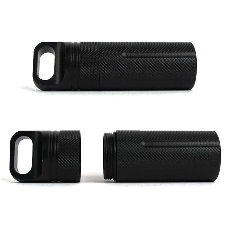 Outdoor EDC Container Case Waterproof Survival Container Capsule Aluminum Pill Bottle Match Battery Holder Case Survival Box