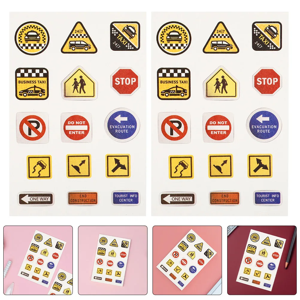 

20 листов развивающих наклеек с дорожными знаками для декора стен в игровой комнате, классе, для творчества и развлечений