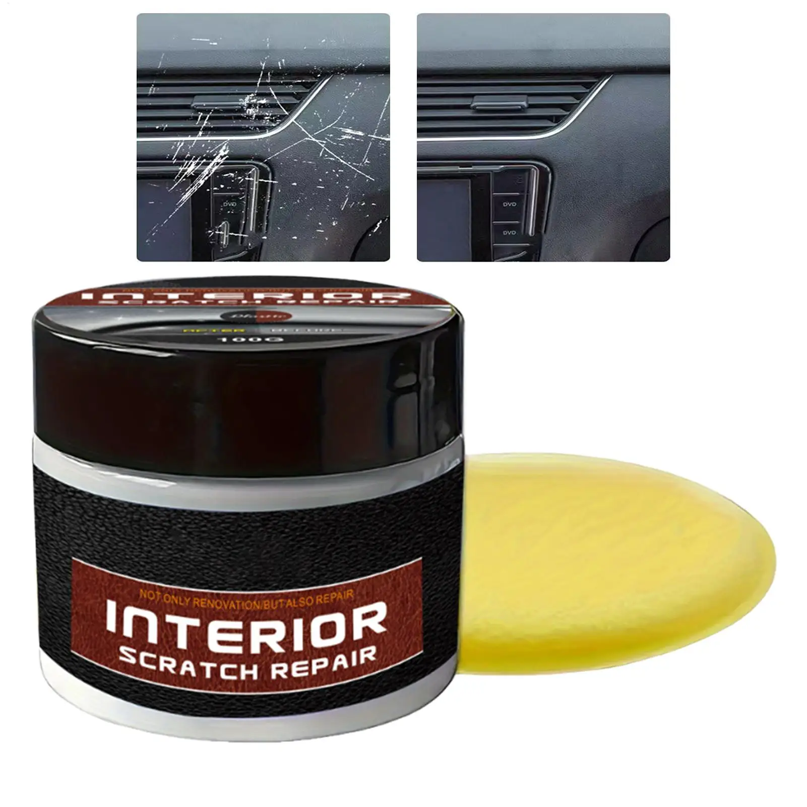 100g Dashboard Panel Scratch Repair Paste Car Interior Dashboard Restorer UV Protection Dashboard Scratch Repair Wax