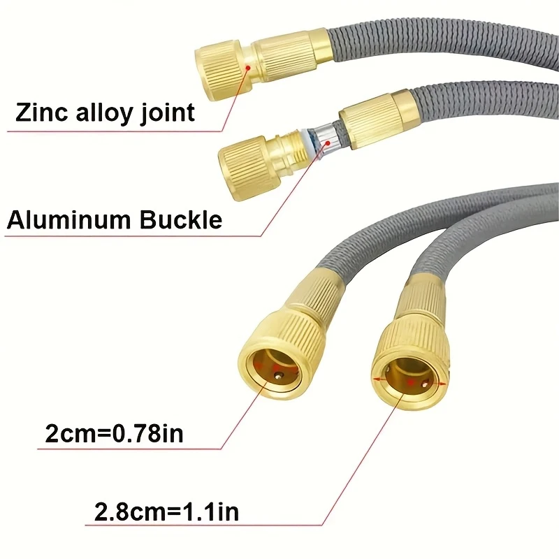 High Pressure Expandable Garden Hose, Metal Water Gun, Multifunctional, Gardening Water Pipe, Garden Farm Irrigation, Car Wash