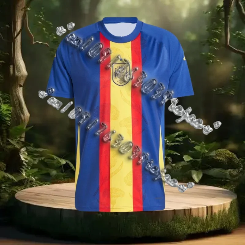 

Pre-match Training Uniform, Spanish National Team Jersey, Training Warm-up Jersey, Personalized Football Jersey, Short-sleeved