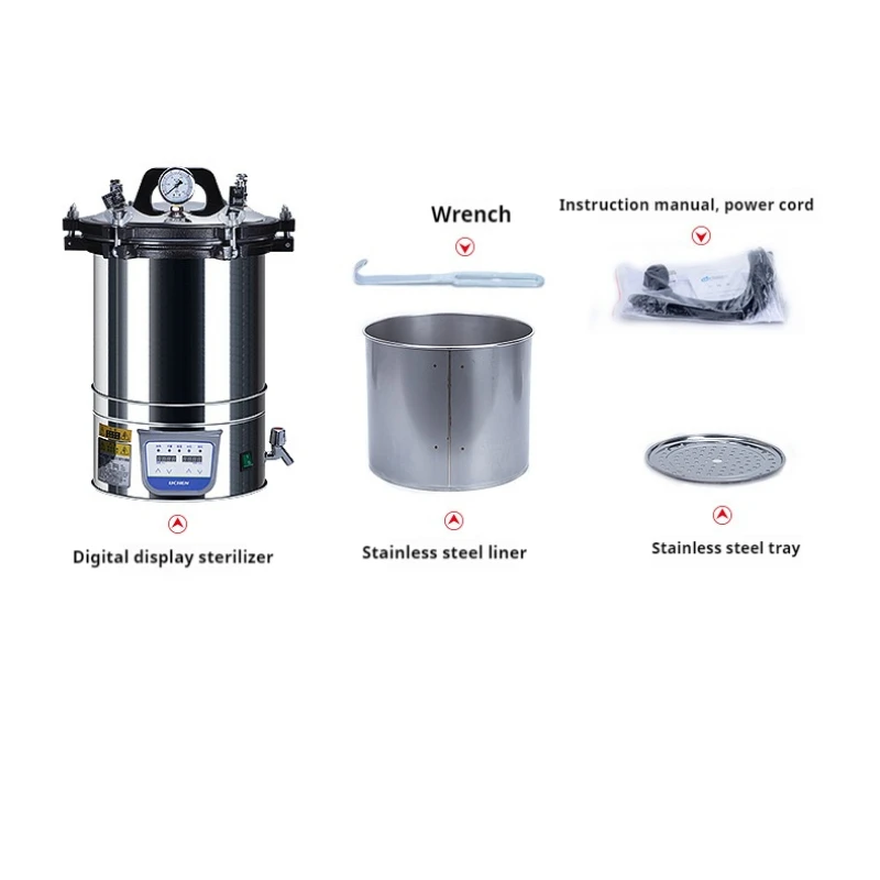 18L/24L وعاء التعقيم المحمولة الأوتوكلاف LCD التلقائي ارتفاع درجة الحرارة ضغط البخار معقم الأواني أداة طبية جراحية