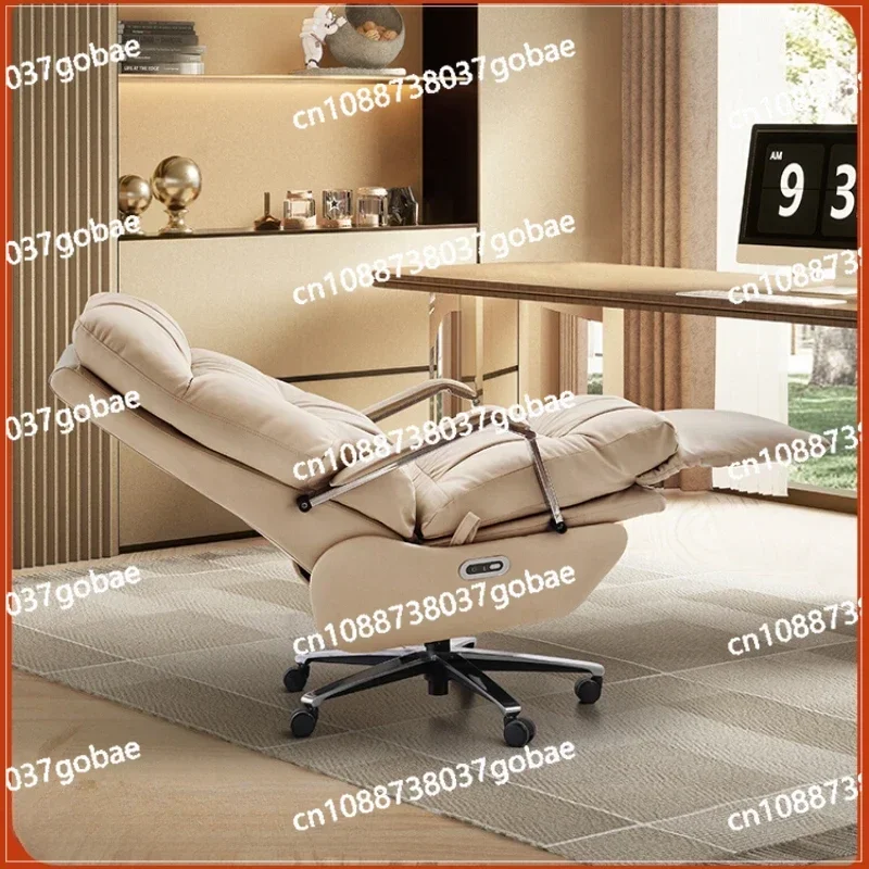 Electric Comfortable Boss's Chair Can Lie on Leather Office Computer Seat, Light Luxury Sofa with Endorsement Table and Chair