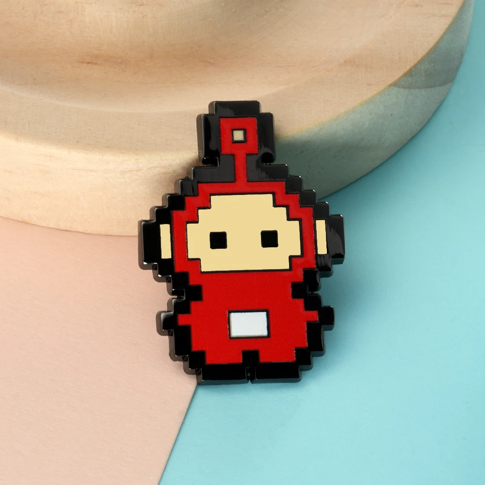 Laa-Laa Po الأحمر بكسل الفن شارة Teletubbies شخصية كرتونية بروش 90s خمر مجوهرات الأطفال هدية #4