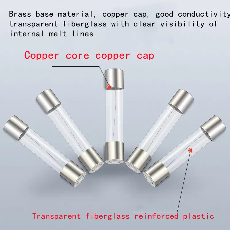 100 PZ 3.6*10 5X20MM 3.6X10MM fusibili in vetro 5*20 6*30MM 0.5/1/2/3/3.15/3/4/5/6/8/10A 250 V 1 scatola da 100 pezzi
