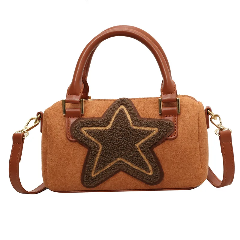 

Texture Velvet Shoulder Pentagonal Bag Star Portable Crossbody Handbags For Women High-Quality Messenger Luxury Y2k Versatile