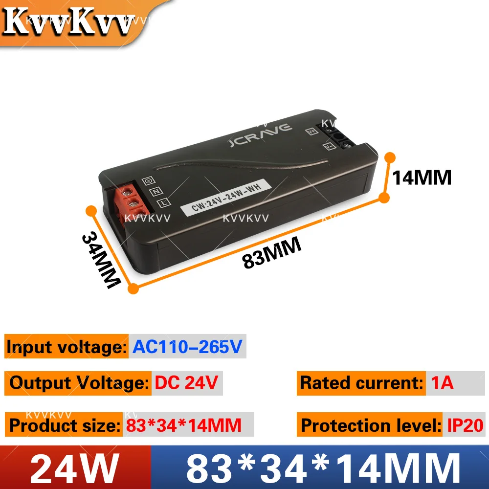 AC110-265V LED Driver DC24V 24W 36W 48W 60W 100W 200W MINI Ultra-Thin Lighting Transformer Suitable For Home Lighting Downlights