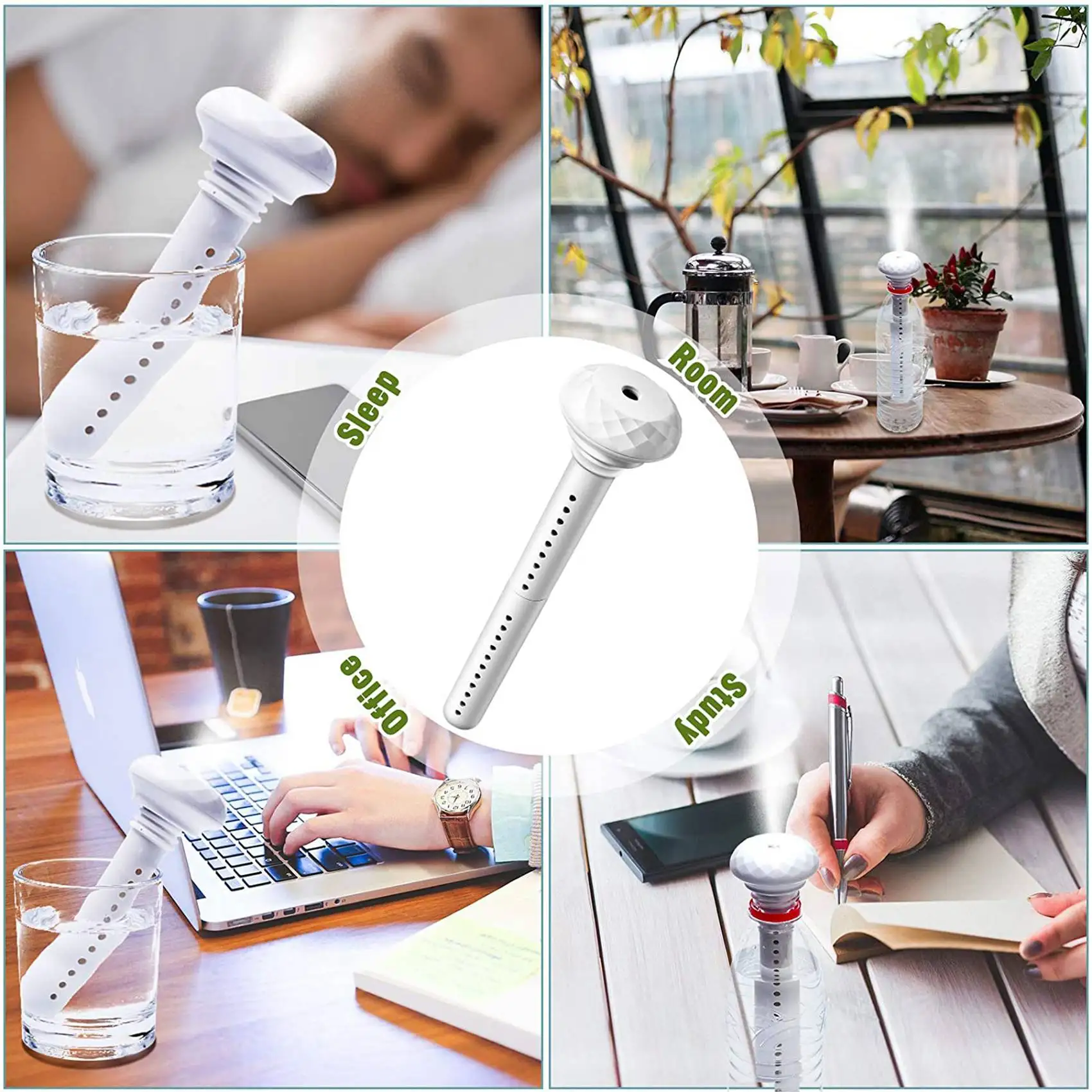 Mini Portable Humidifier Cool Mist Humidifier USB Air Humidifier Without Water Bottle for Travel Office Hotel Car Home