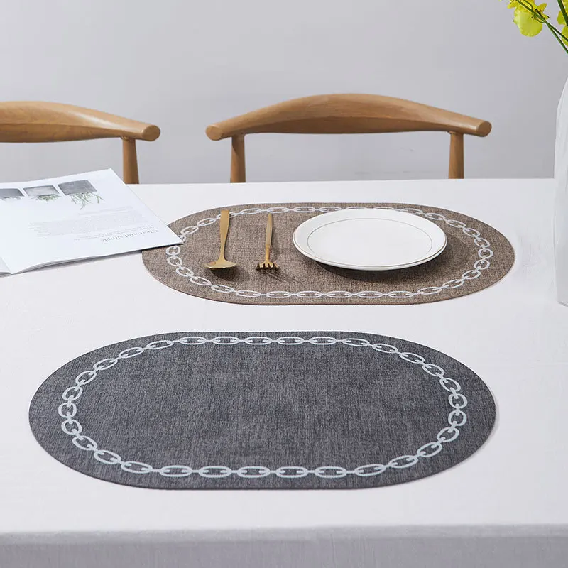 Waterproof Leather Placemats for Dining Table Heat-Resistant Nordic Style Western Table Mat for Kitchen Washable Tableware P