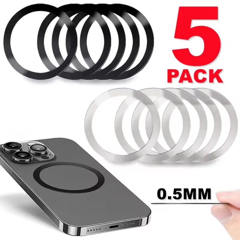 Anel Magnético Universal de Metal para Celular, Placa Adesiva de Ferro para Carregador Sem Fio MagSafe, Suporte Automotivo para iPhone 17