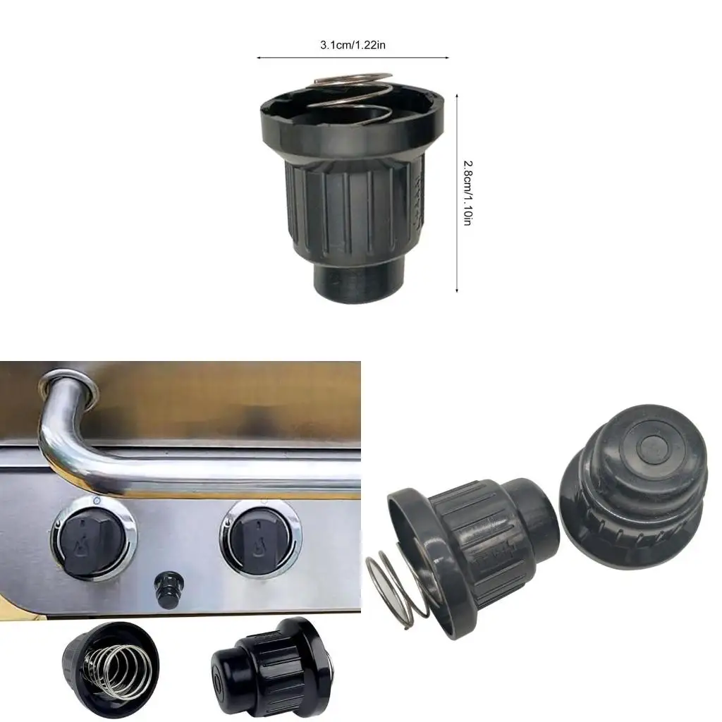 2Pcs Grill Ignition Caps Kits Push Button Igniters Replacement with Spring Mechanism Practical Generator Knob