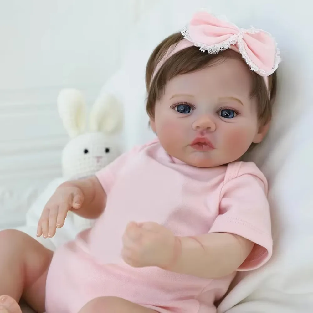 48CM Reborn Baby Doll Prato Corpo morbido Fatto a mano Realistico Neonato Dettagli a mano Pelle dipinta Vene visibili Muñeca Bebe Reborn