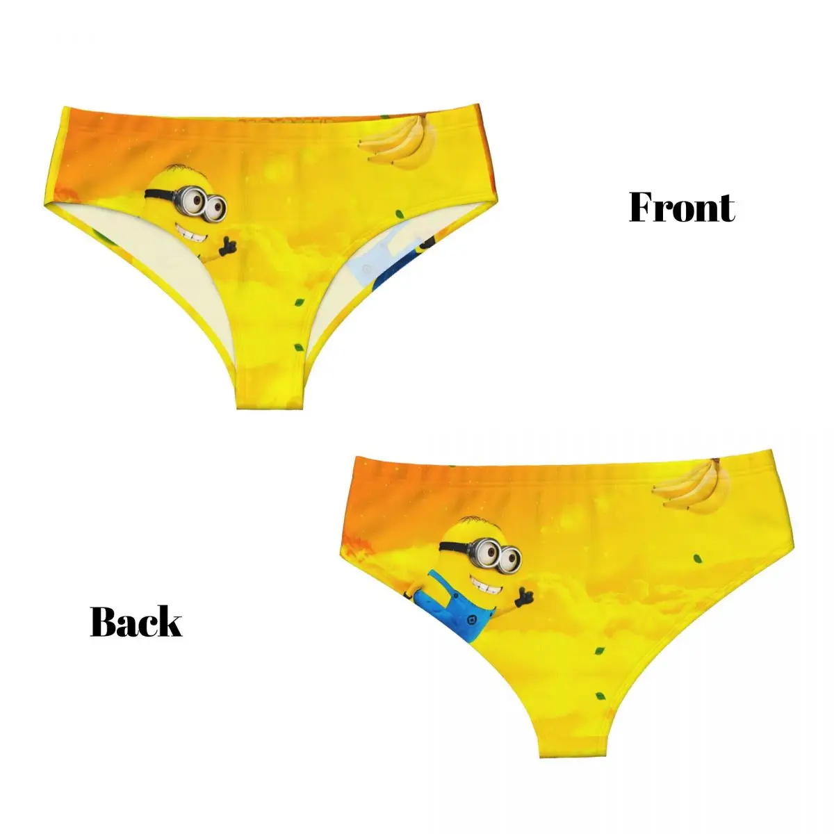 Ropa interior cómoda de los calzoncillos cómicos de las bragas de los plátano de M-Miniones de las mujeres personalizadas