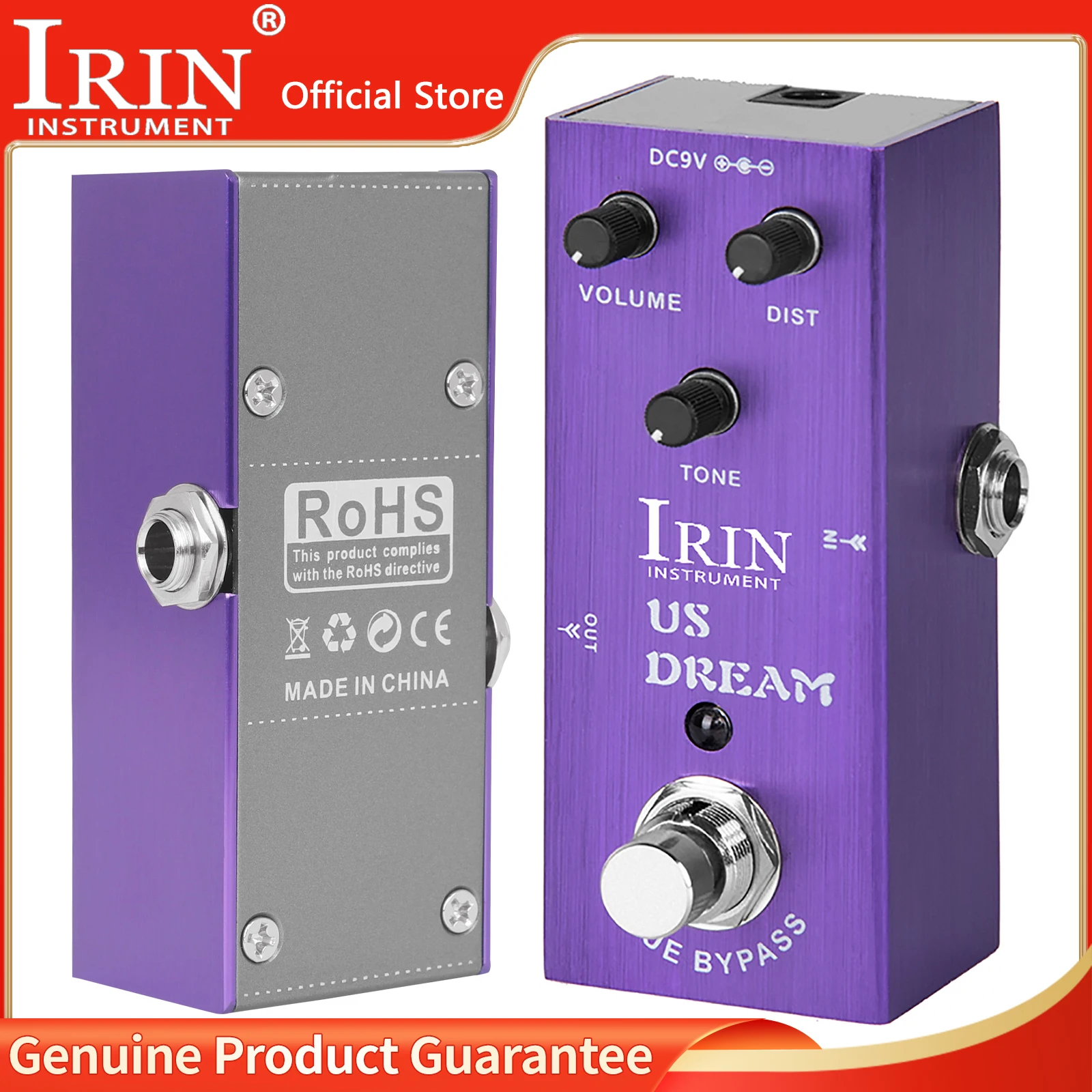 IRIN AN-03 US Dream Distortion Electric Guitar Pedal Simulate High-Gain Distortion Tone Effect Guitar Accessories