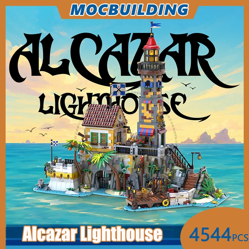 MOC Building Blocks Alcazar Lighthouse Model DIY Assemble Bricks Pirate Collection Creative Display Toys Holiday Gifts 4544PCS