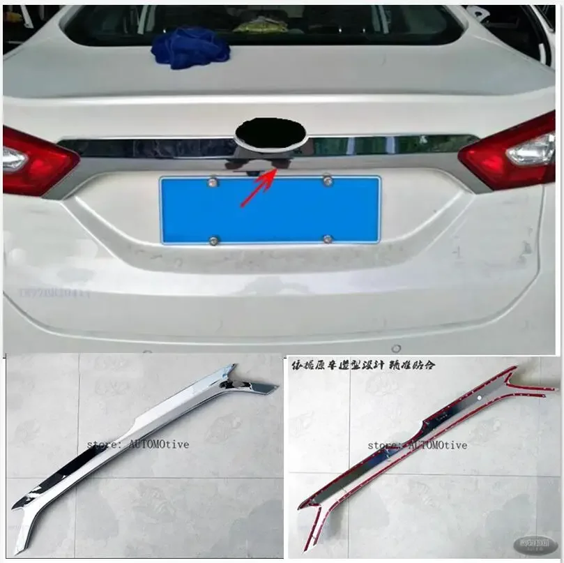 

2013 -2015 2016 2017 2018 for For Ford Fusion Chrome Rear Trunk Cover Trim Tail Gate Cargo Door Handle Garnish Molding Styling