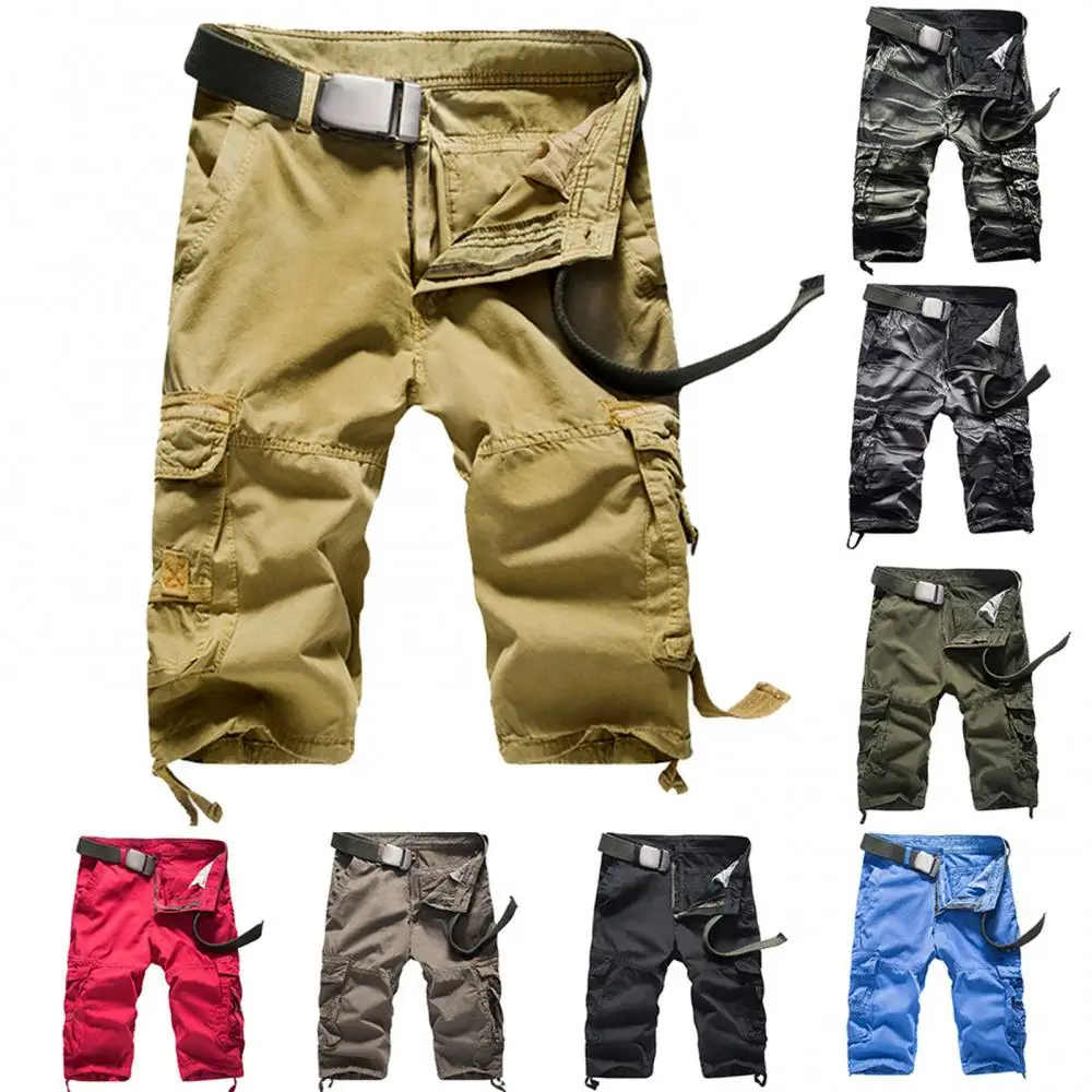 Pantalones cortos deportivos informales para hombre, pantalón de chándal con múltiples bolsillos para ciclismo, Verano