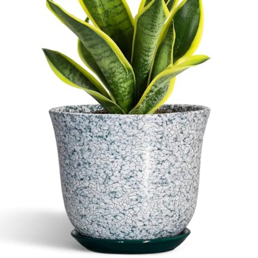 

Керамические горшки для растений - Круглые цветочные горшки для дома и улицы с дренажным отверстием и поддоном, декоративные кашпо, современный дизайн