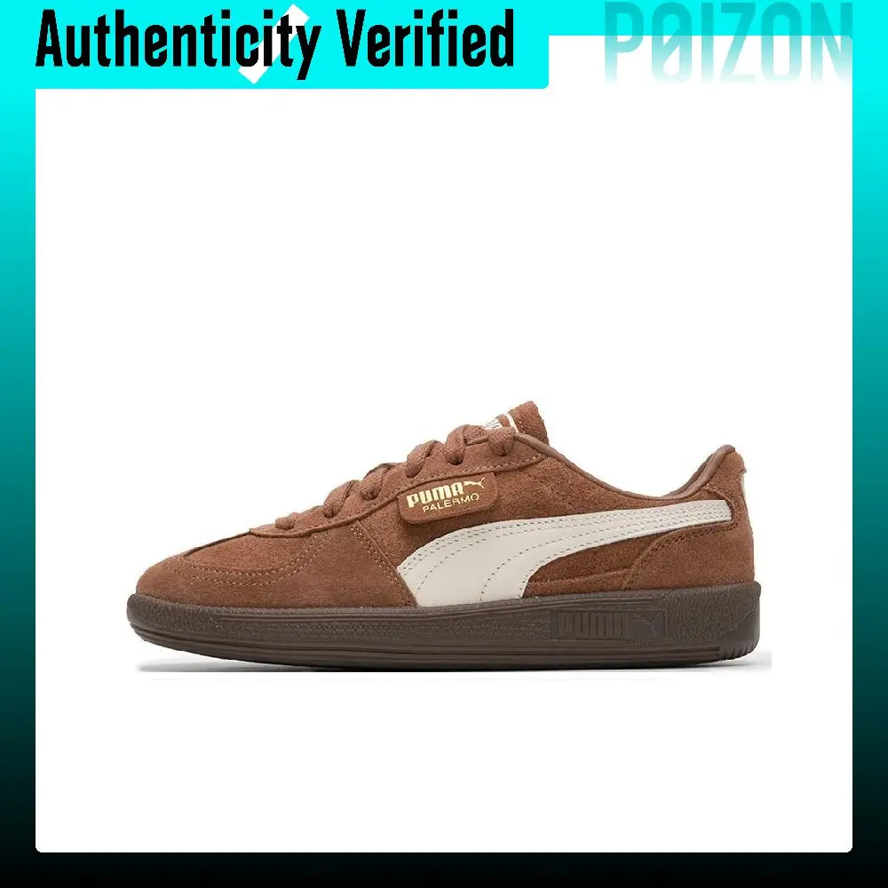 PUMA Palermo Abrasion Resistant Breathable Low top German Army Trainers Unisex Brown 396463-56