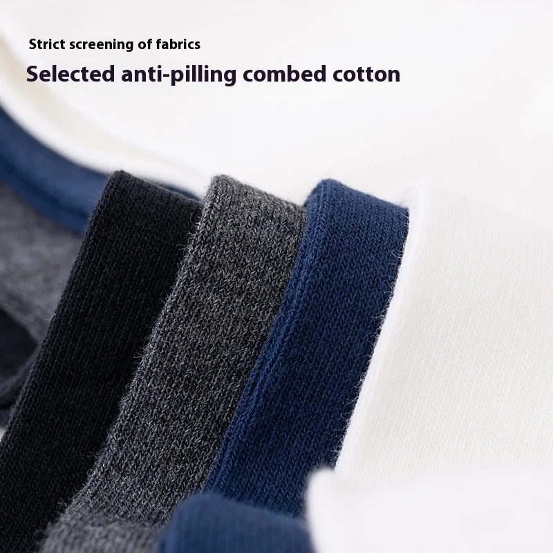 1-5-10 Pairs Men's Cotton Socks Set Soft Breathable Business Black White - Autumn Spring Collection for Men