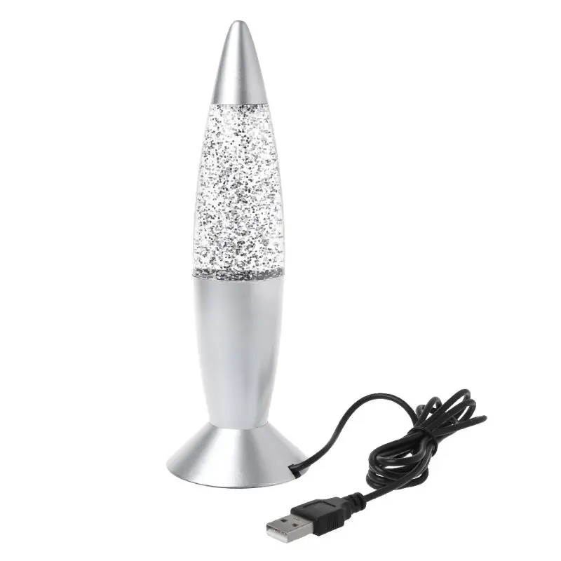 Regalo della luce notturna scintillio RGB LED della lampada lavica cambiante multi colore del razzo 3D Trasporto goccia