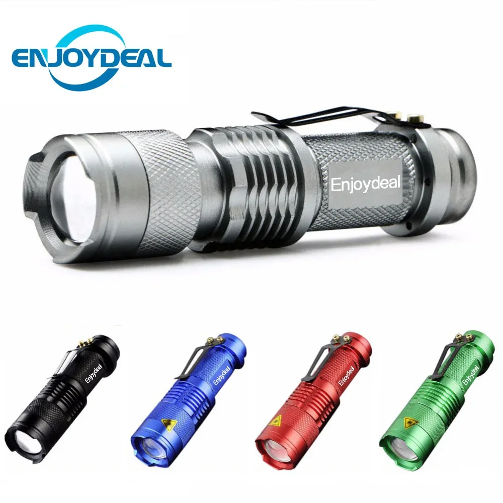 Portable LED Flashlight 2000lm Mini Flashlight Waterproof LED Lanterna 5 Colors 1 Modes Zoomable LED Torch penlight AA 14500