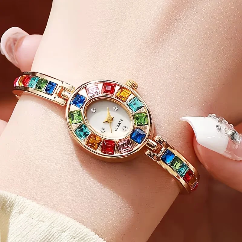 1 piece Women's Watch Fashion Color Dial Alloy Band (No Packaging Box)