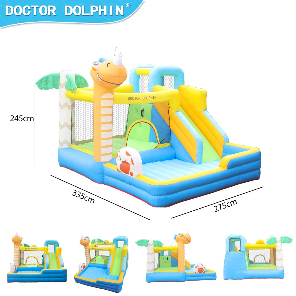 Doctor Dolphin Inflatable Slide Boucy Castle With Ball Bit Inflatable Bouce House Bouncer For Home Use Kids Birthday Gift Toys