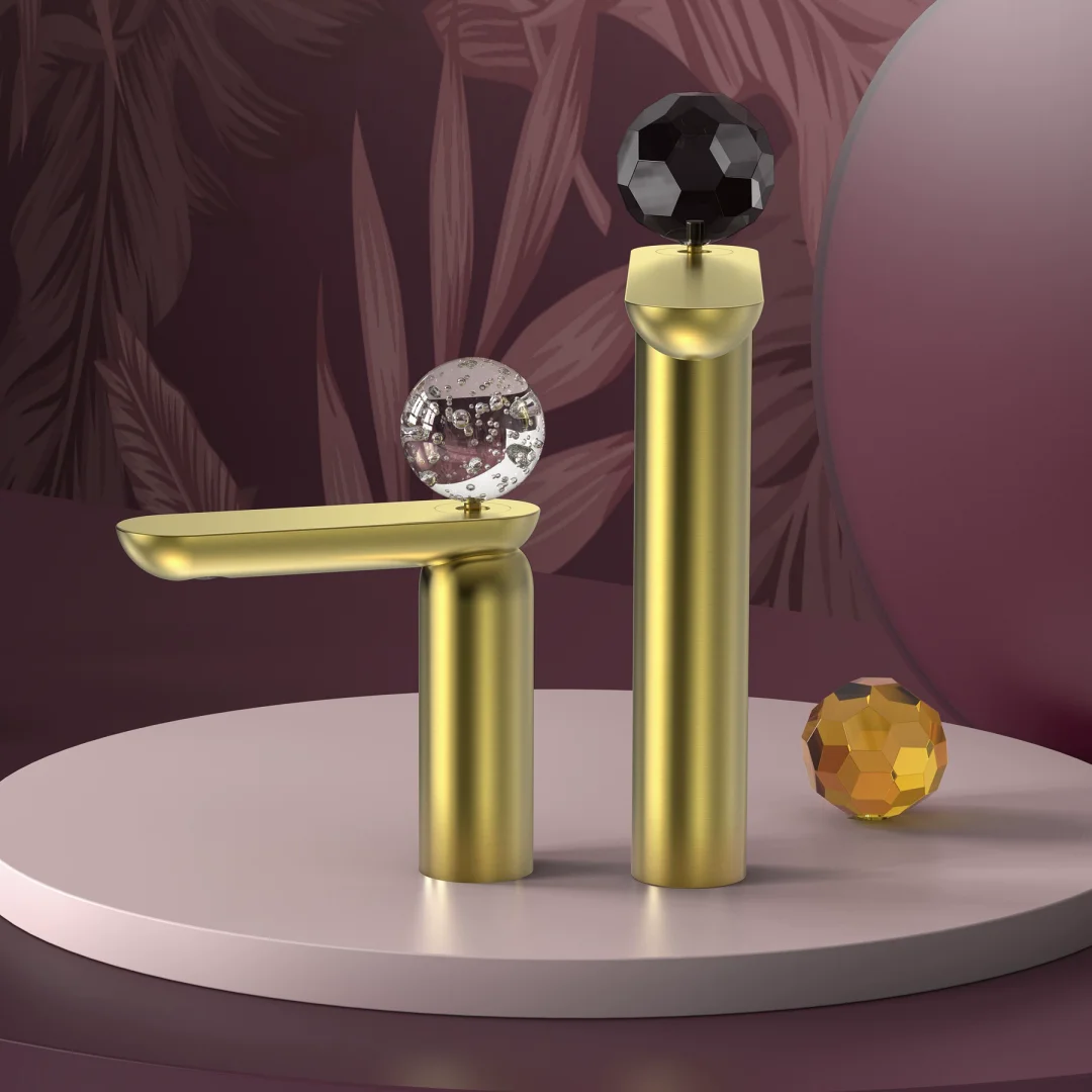 Brushed Rose Gold Bathroom Faucet Brass Grey Basin Faucet Hot & Cold Brush Gold Lavotory Faucet White Sink Faucet Water Faucet