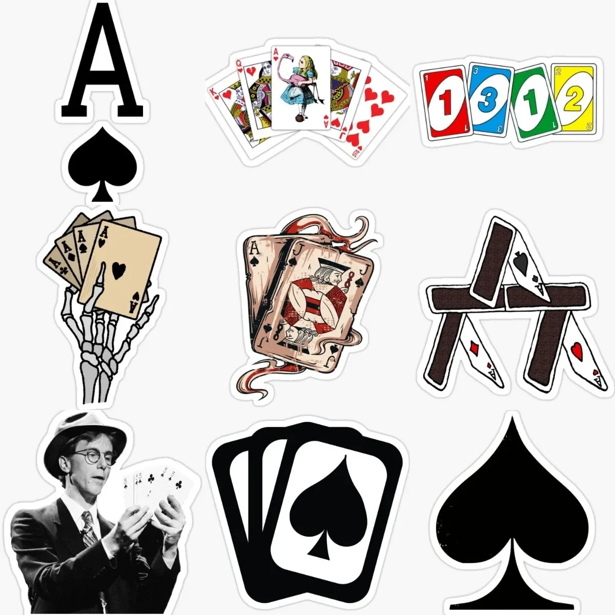 

Playing Card Spade A PVC Creative Stickers for Decorate Wall Truck Bicycle Laptop Camper Car Window Off-road Decal Accessories