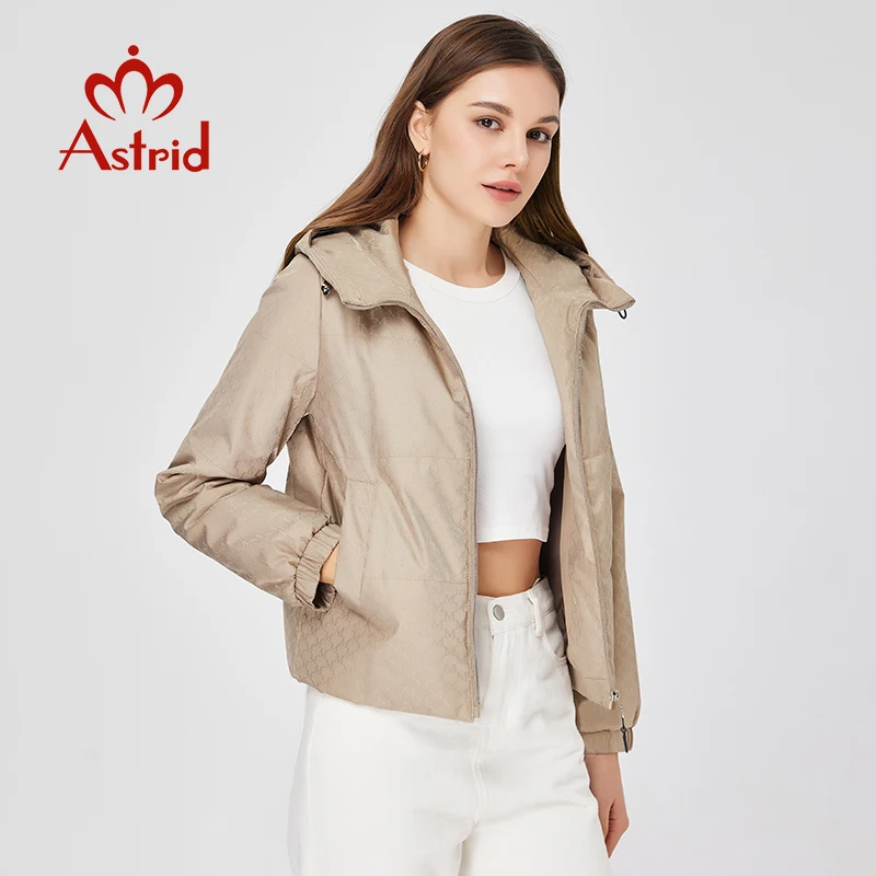 Astrid Women\'s Spring Jacket 2023 Short Thin Cotton Padded Coat Woman Clothing Female Warm Parkas Fashion Print Luxury Fabric