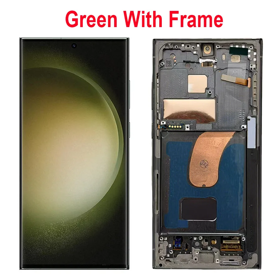 6.8"For Samsung Galaxy S23 Ultra LCD Display Screen Touch Panel Digitizer Replacement Screen With Frame S918B With Fingerprint