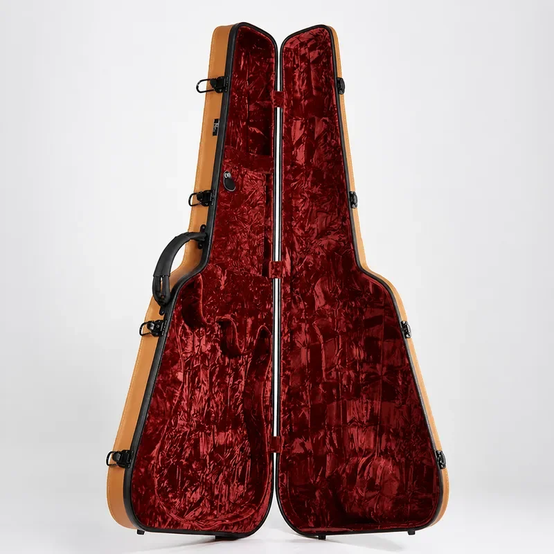 Electric Guitar Case Fiberglass Leather Bag Waterproof Hard Shell Protective Travel Gig Box for Musical Instrument Durable